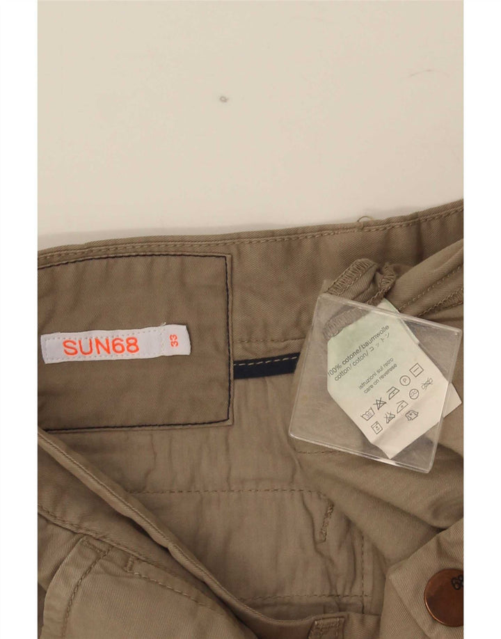 Sun68 Herre Regular Chino Shorts W33 Medium Beige Floral Bomuld