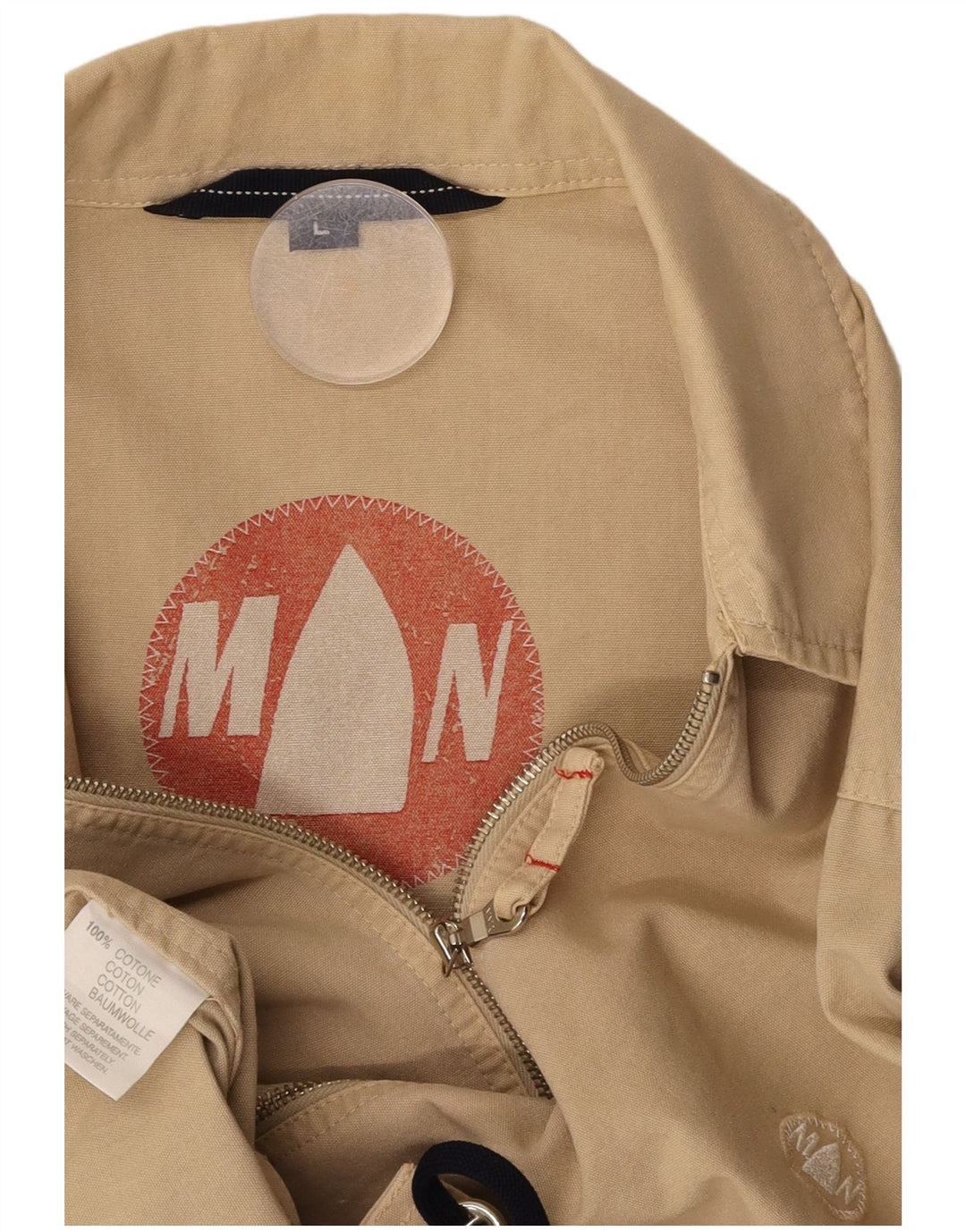 MURPHY & NYE Mens Bomber Jacket UK 40 Large Beige Cotton