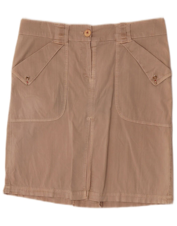 Falda Mujer Trussardi Jeans Recta IT 44 Medium W30 Beige Algodón