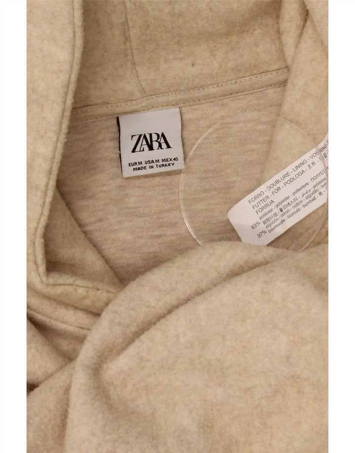 Zara Mens Hoodie Jumper Medium Beige Polyester