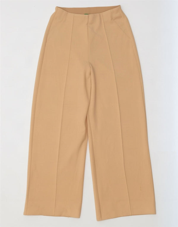 Benetton Womens Casual Bukser med brede ben Små W26 L30 Beige Polyester