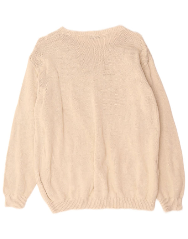 Maglione maglione con scollo a barca da donna Marks & Spencer UK 18 XL Cotone beige