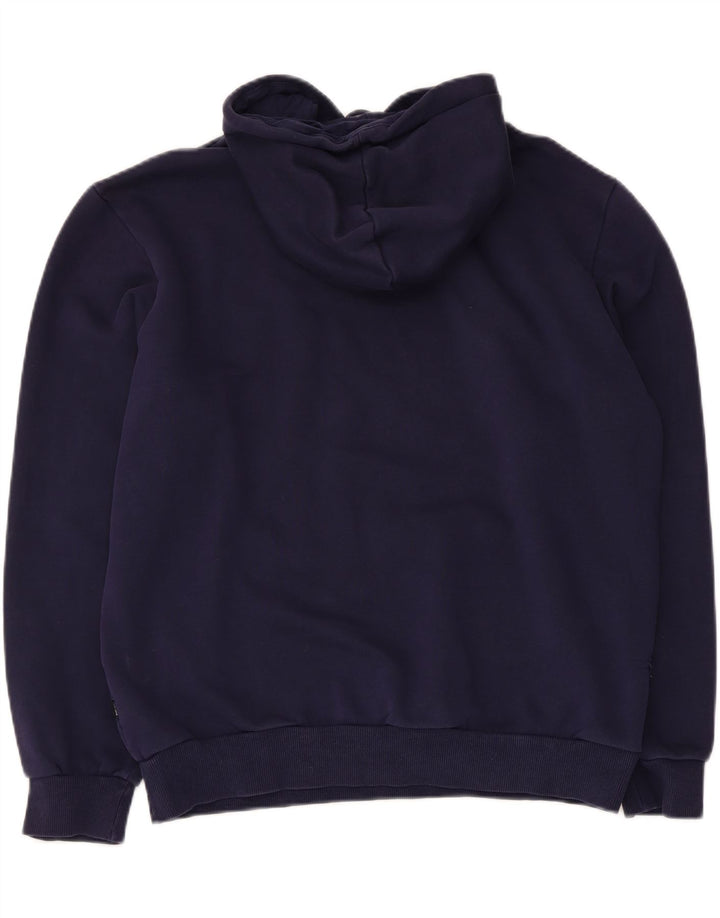 Puma Mens Graphic Hoodie Jumper Medium Navy Blue Cotton