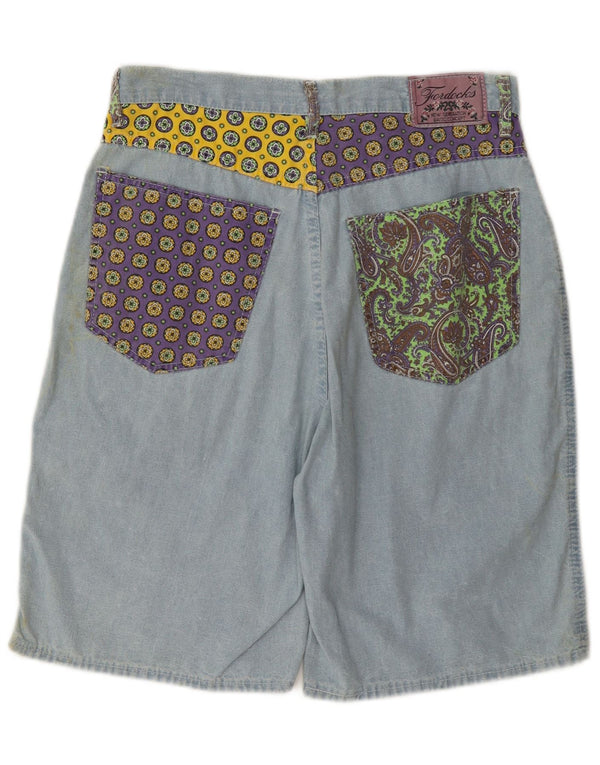 Fordocks Herre Bermuda Shorts IT 46 Small W30 Blue Patchwork Bomuld
