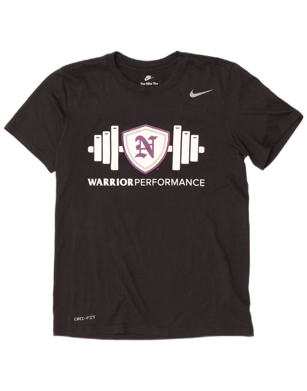 Męski T-shirt z grafiką Nike Dri Fit, mały, czarny poliester