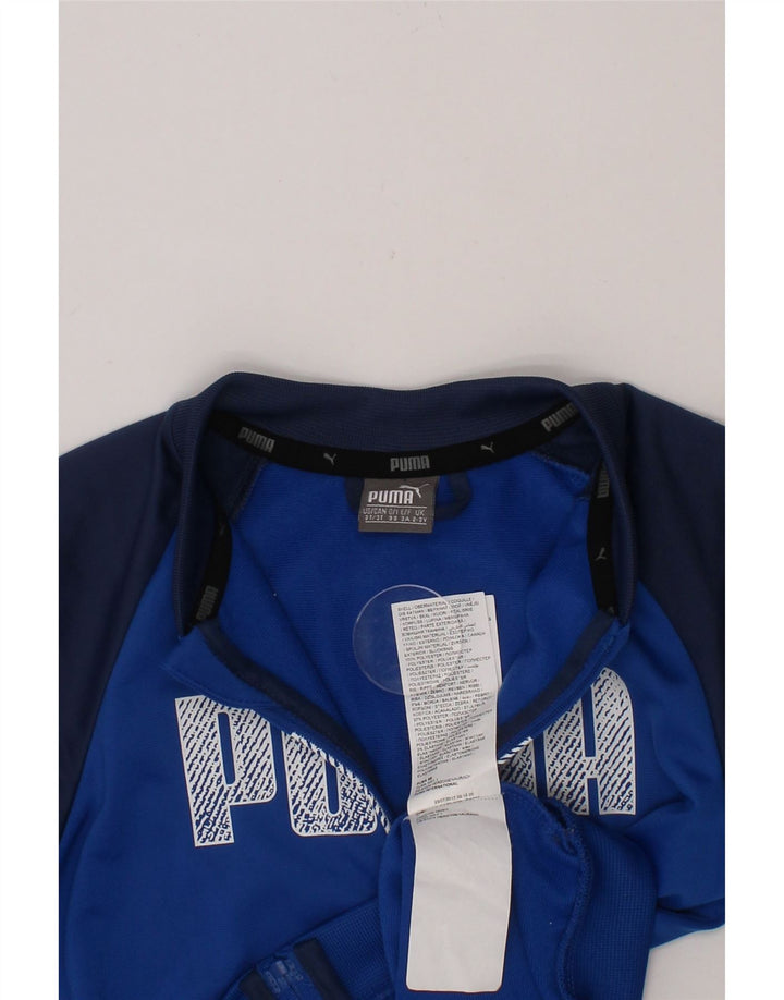PUMA Boys Graphic Tracksuit Top Jacket 2-3 Years Blue Colourblock Vintage Puma and Second-Hand Puma from Messina Hembry 