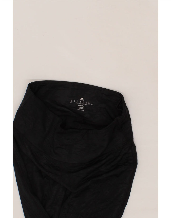 ADIDAS Womens Climalite Capri Leggings UK 8/10 Small  Black Polyester Vintage Adidas and Second-Hand Adidas from Messina Hembry 