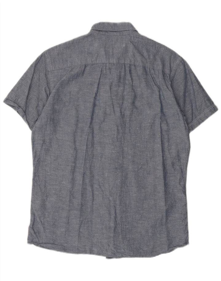 Jack & Jones Herren-Kurzarmhemd aus mittelblauer Baumwolle