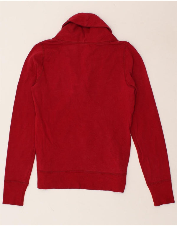 EDDIE BAUER Womens Shawl Neck Sweatshirt Jumper UK 10 Small Red Cotton