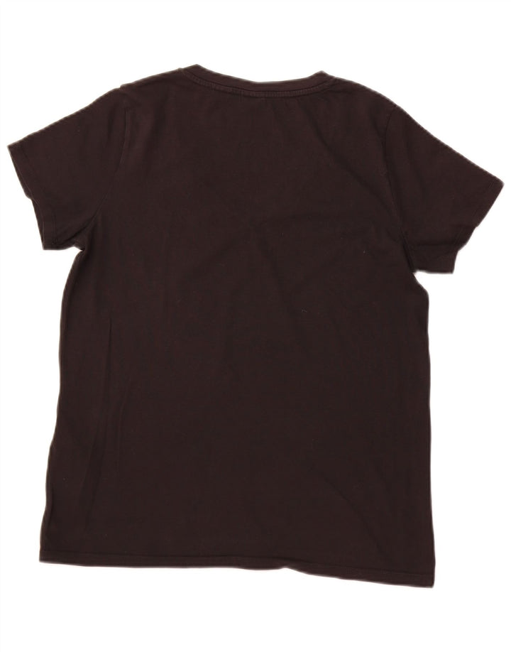 LEVI'S Dame T-Shirt Top UK 12 Medium Sort Bomuld