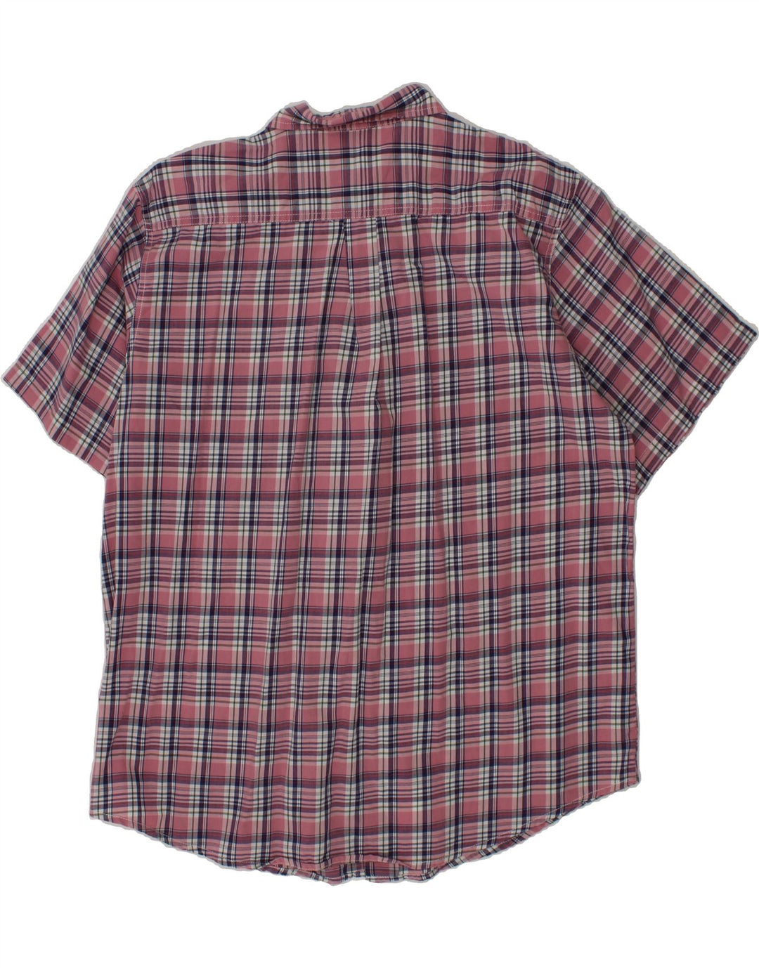 BENETTON Boys Short Sleeve Shirt 13-14 Years Pink Check Vintage Benetton and Second-Hand Benetton from Messina Hembry 