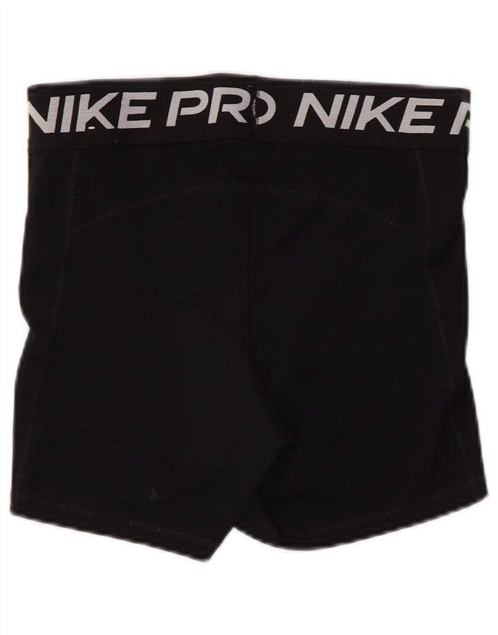 Nike Womens Dri Fit Graphic Sport Shorts UK 12 Medium Black Polyester