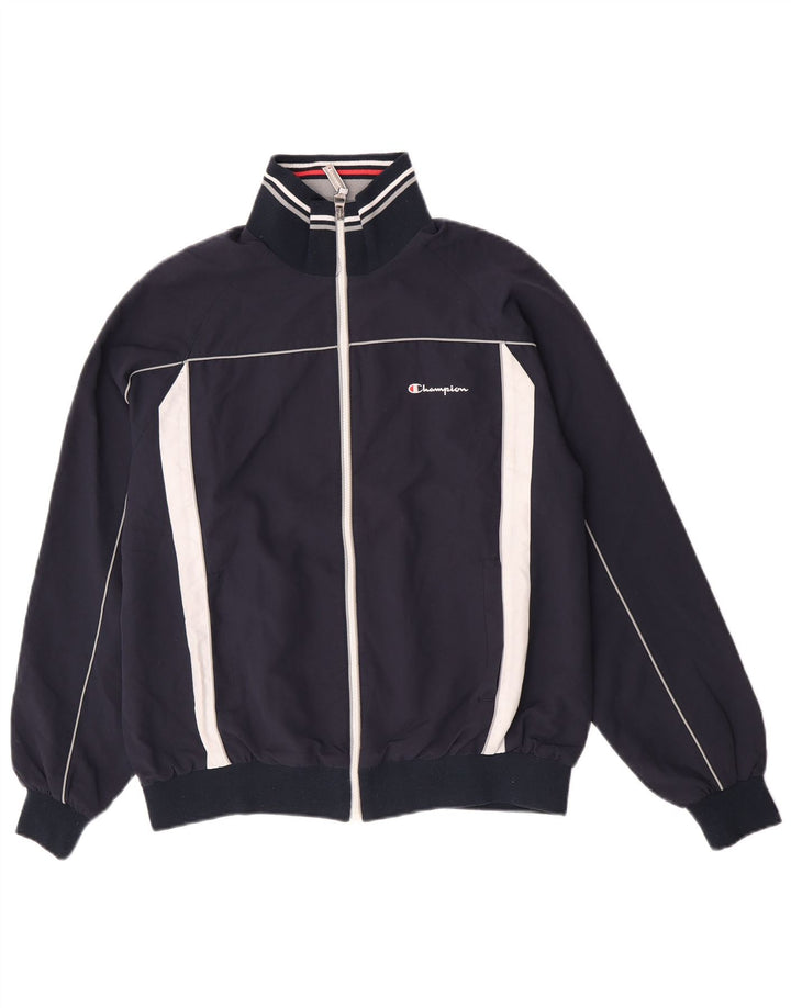 Champion Veste de survêtement pour homme en polyester color block Bleu marine Taille L