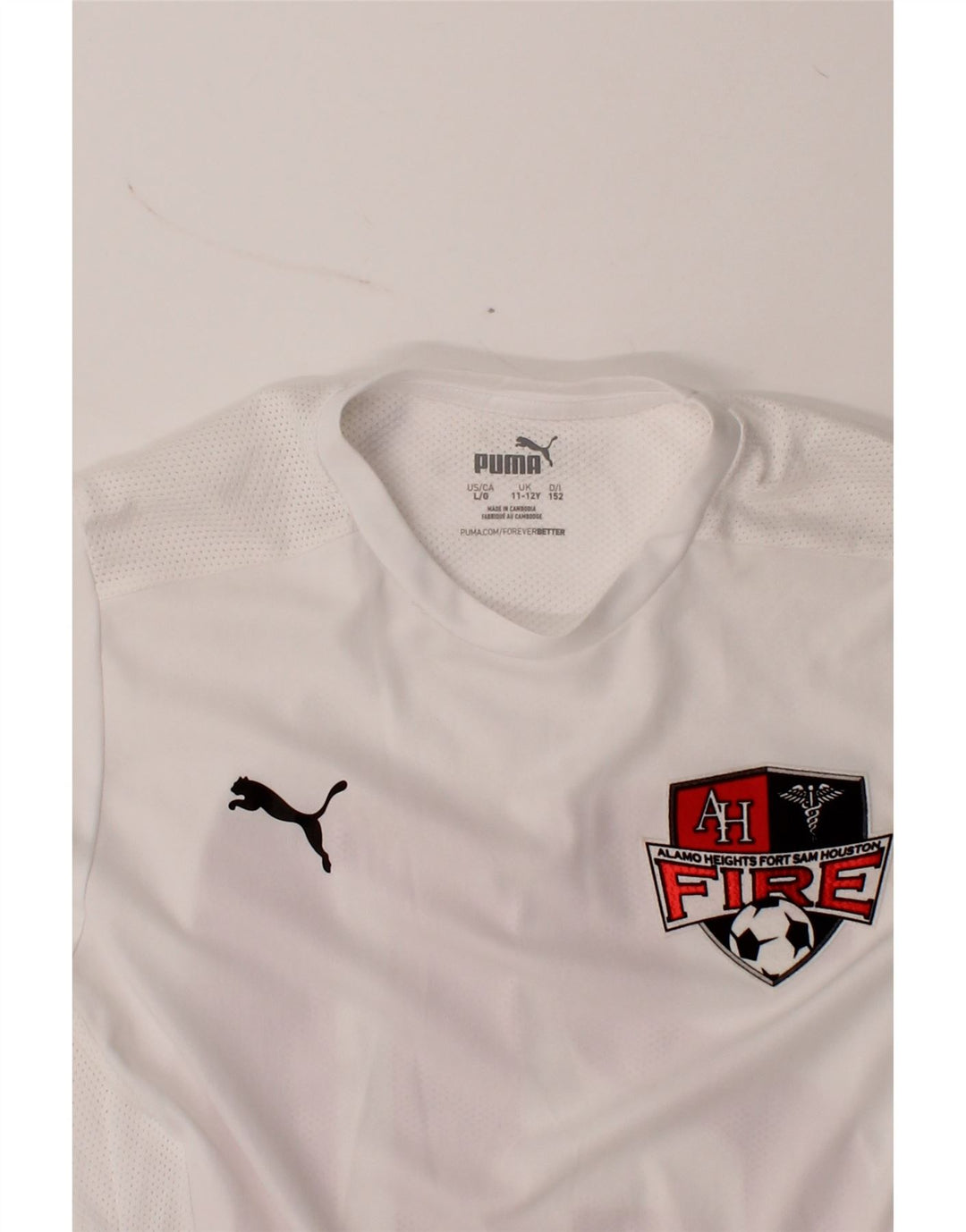 PUMA Boys Graphic T-Shirt Top 11-12 Years White Polyester Vintage Puma and Second-Hand Puma from Messina Hembry 