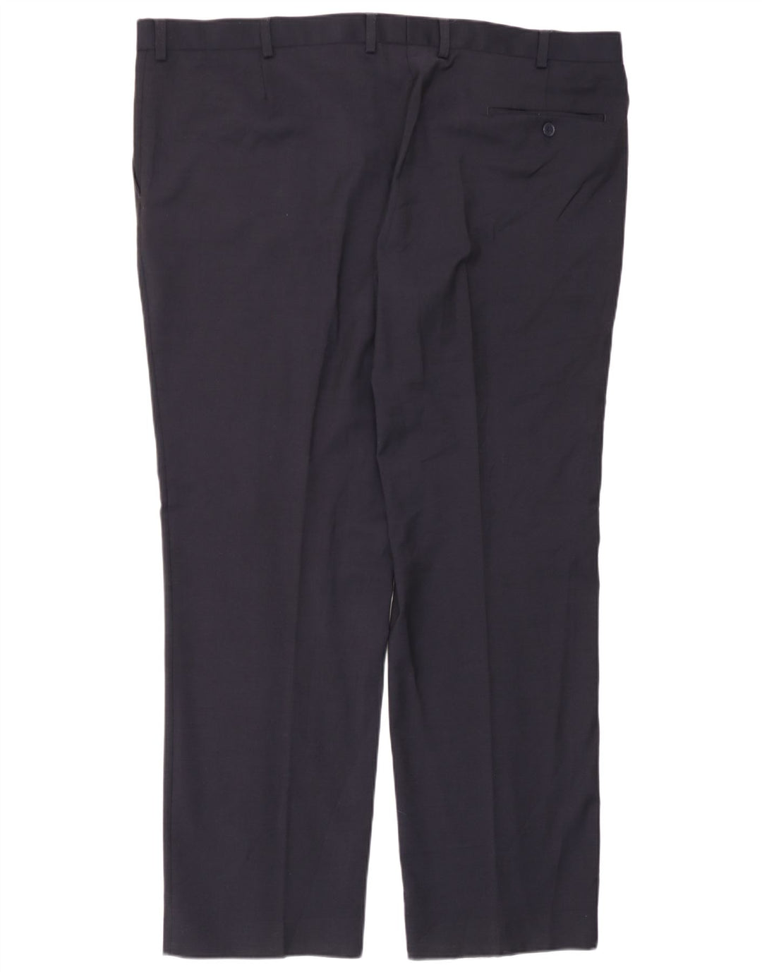 Marks & Spencer Mens Regular Fit Suit Trousers W44 L31 Navy Blue Wool