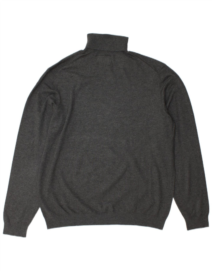 Zara Mens Roll Neck Jumper Sweater XL Grey