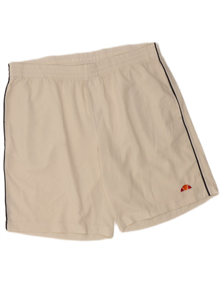 ELLESSE Мужские спортивные шорты среднего размера из полиэстера белого цвета