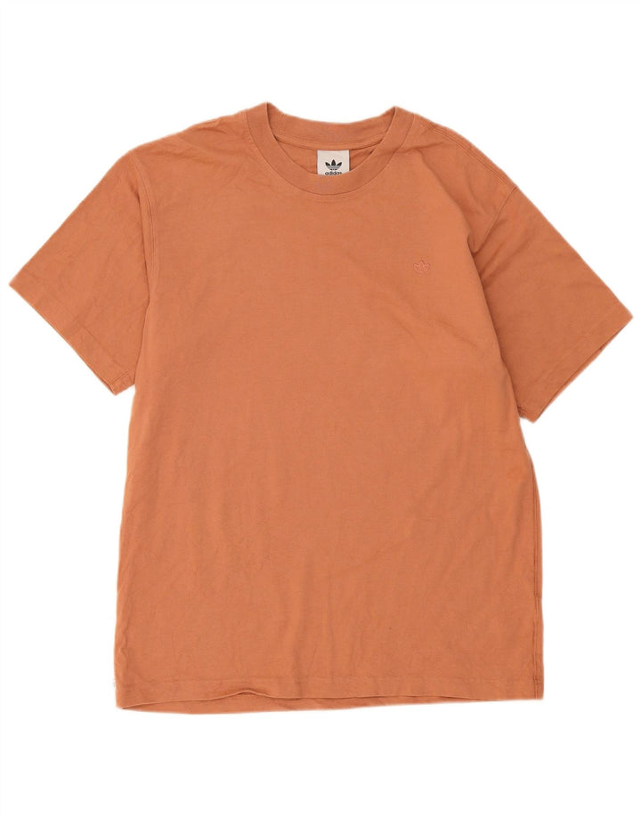 Adidas Mens T-Shirt Top Medium Brown Cotton
