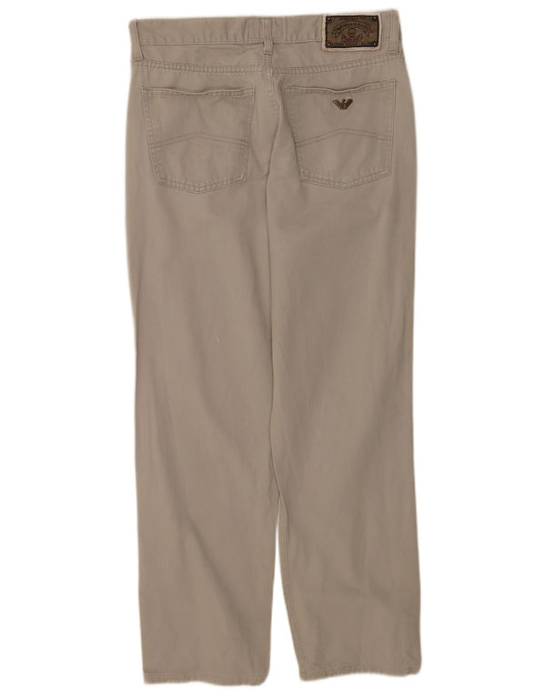 Pantaloni casual dritti da uomo Armani W34 L30 in cotone grigio
