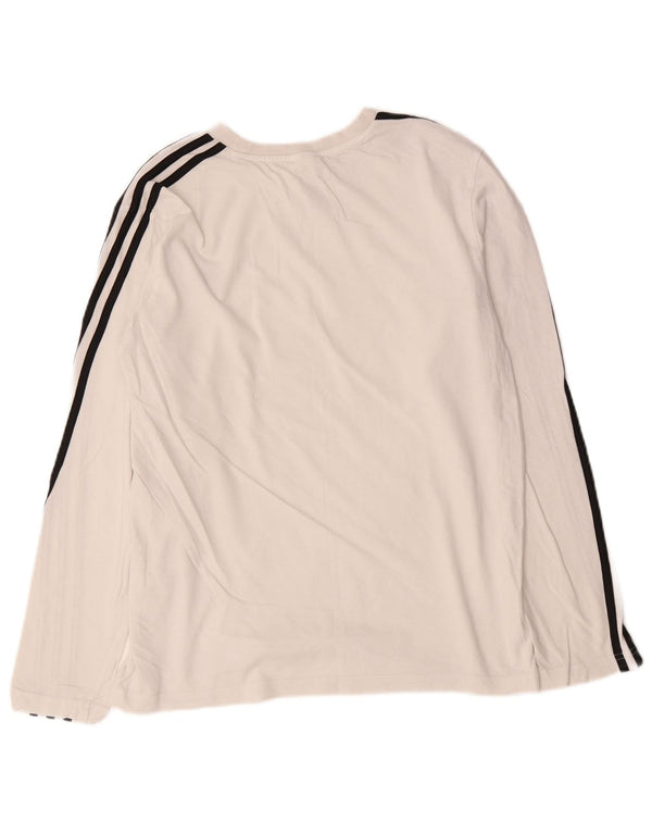 Adidas Haut à manches longues pour femme UK 16/18 Large Blanc Coton