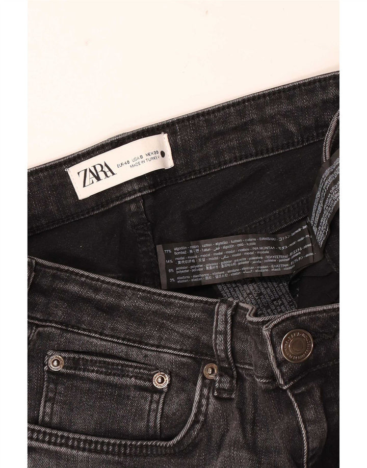 Zara Womens Slim Jeans EU 40 Medium W30 L28 Black Cotton
