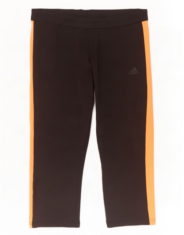Leggings Adidas Capri da donna UK 16/18 Large Nero Colourblock Poliestere