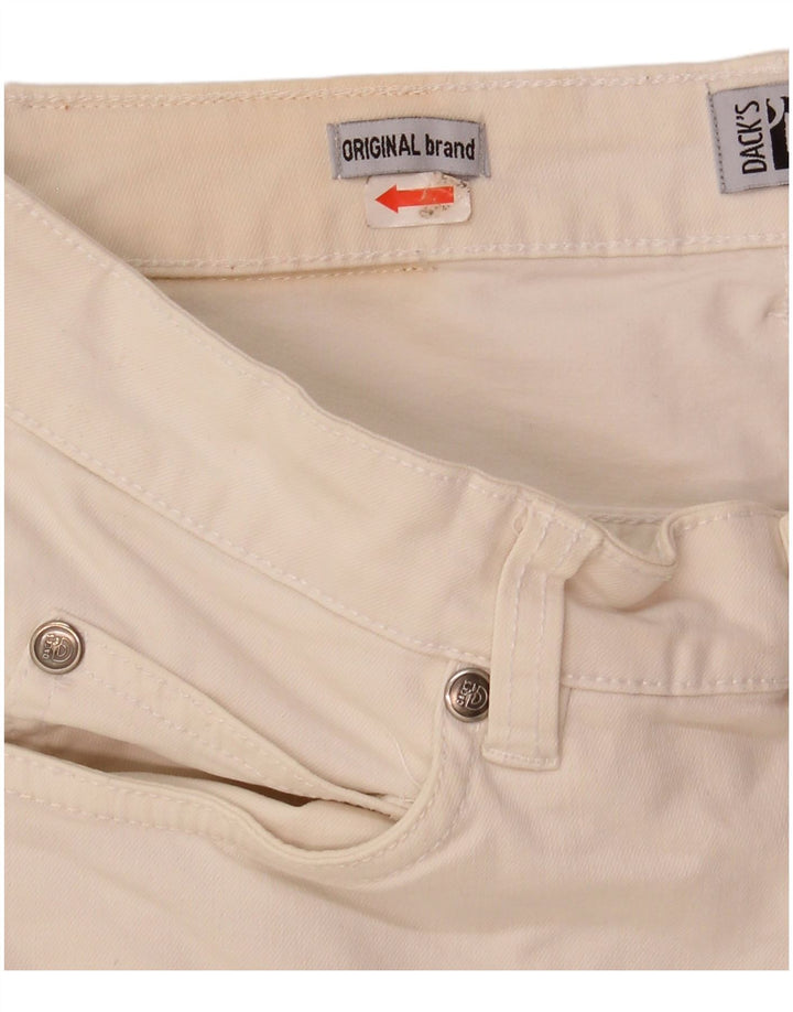 DACK'S Womens Slim Jeans IT 42 Medium W28 L29 Off White Cotton