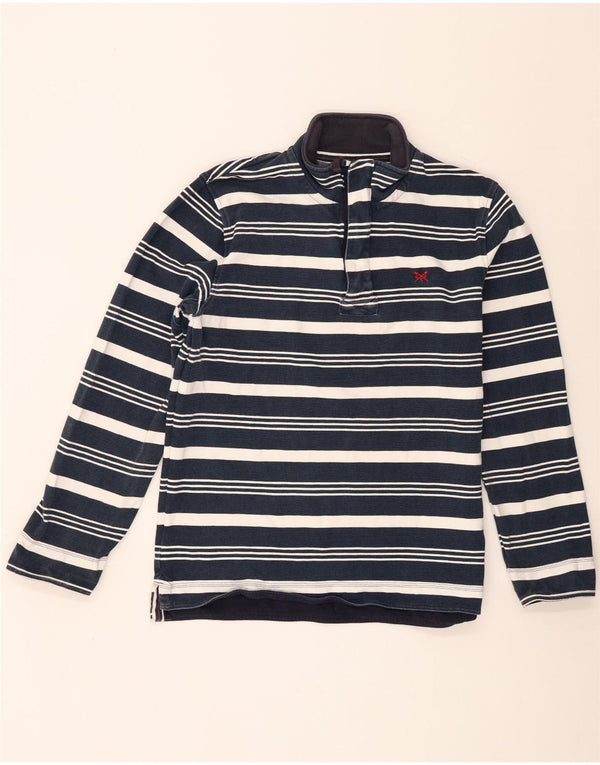 Besætningstøj Herre Zip Neck Sweatshirt Jumper Medium Navyblå stribet