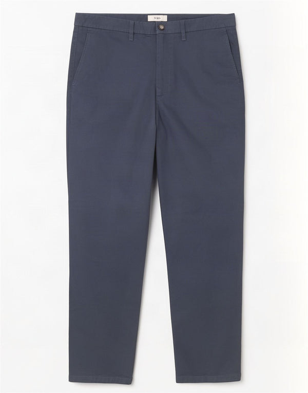 Calça chino masculina Marks & Spencer de ajuste regular W38 L31 algodão azul