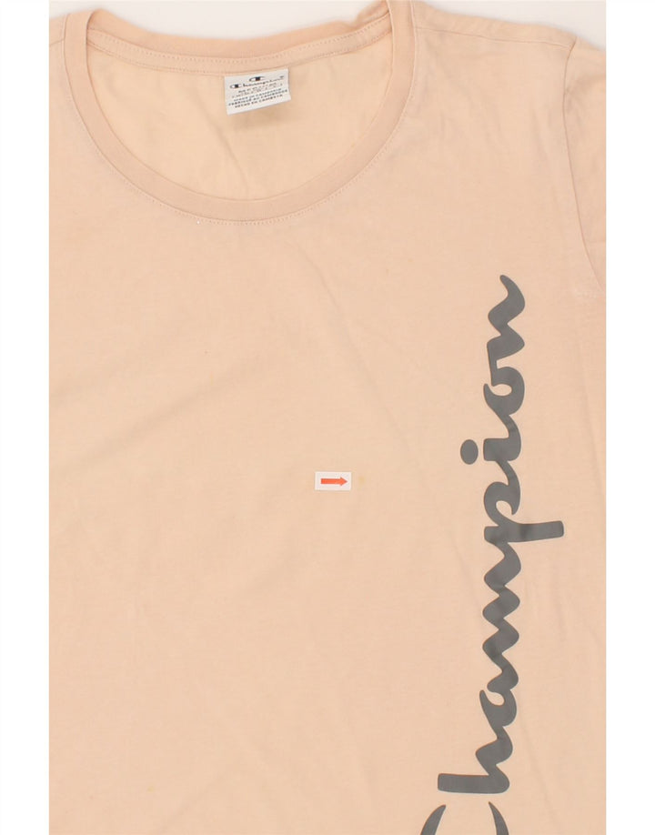 CHAMPION Womens Graphic T-Shirt Top UK 14 Medium Pink Vintage Champion and Second-Hand Champion from Messina Hembry 