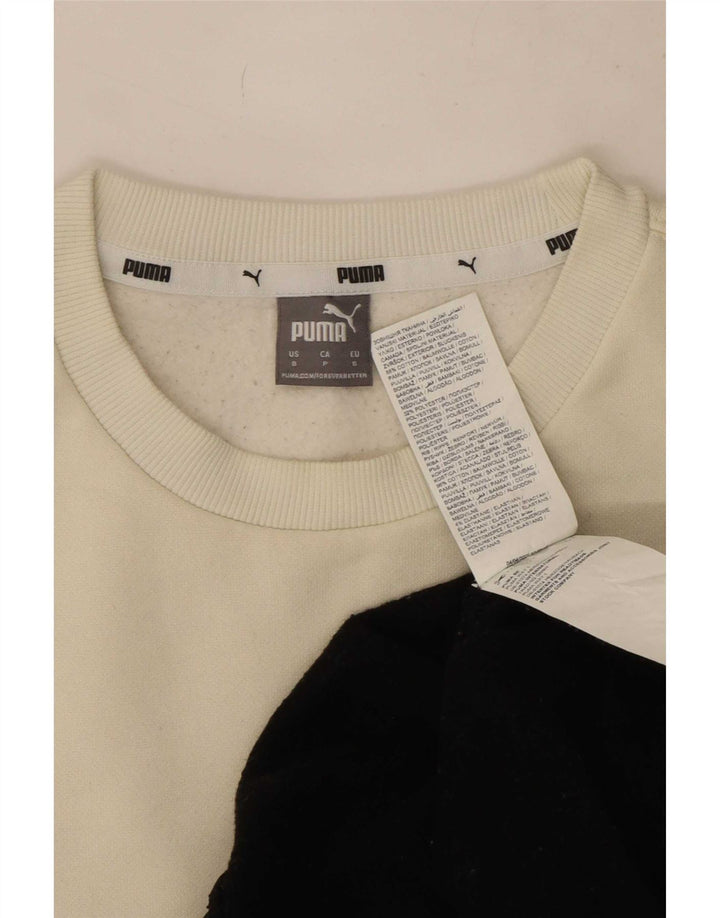 Puma Mens Graphic Sweatshirt Jumper Small Black Colourblock Cotton