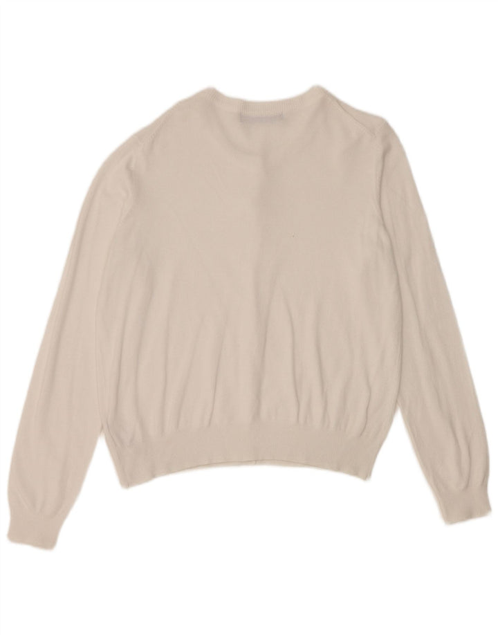 Marks & Spencer Womens Crop Cardigan Sweater UK 12 Medium White Viscose