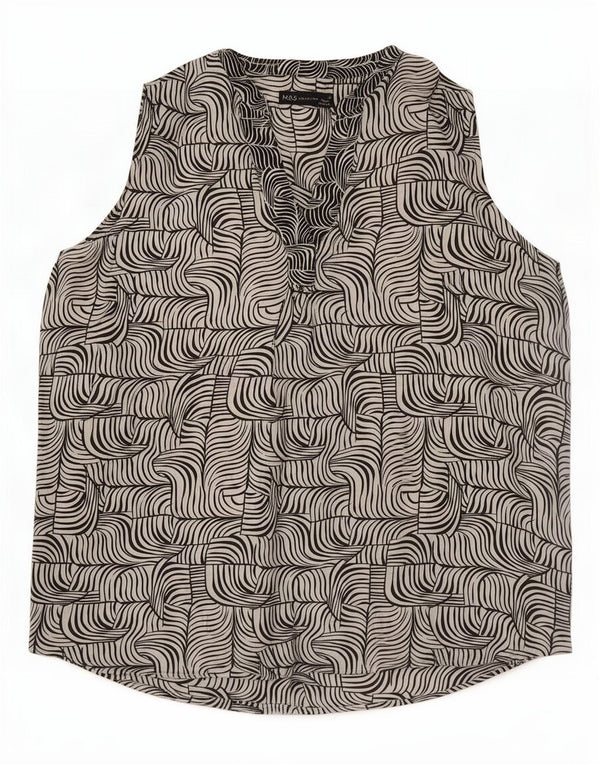 Marks & Spencer Blusa sin mangas para mujer UK 40 XL Blanco Geométrico