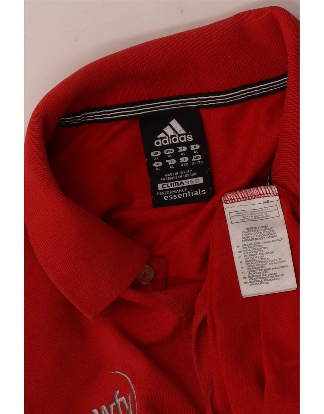 Adidas herre poloshirt XL rød bomuld