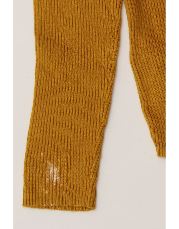 Marks & Spencer Womens Roll Neck Jumper Sweater UK 16 Large  Yellow Viscose