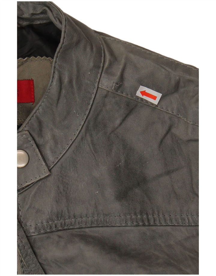 VIVIEN CARON Womens Suede Jacket UK 18 XL Grey Leather