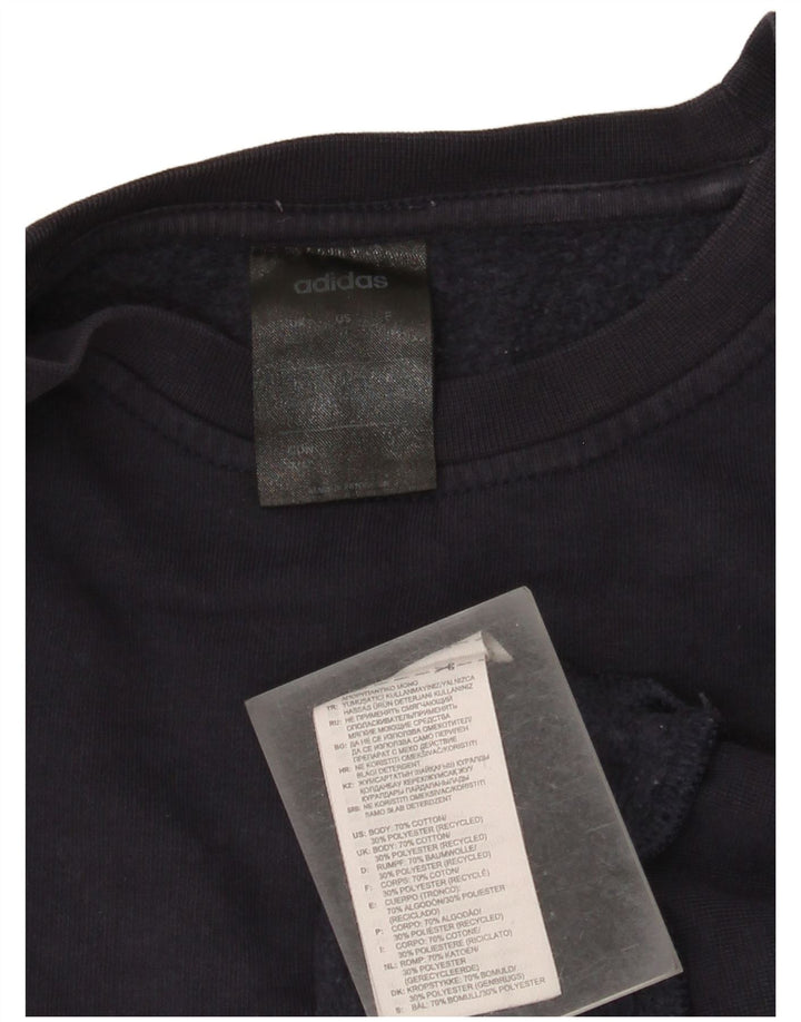 Adidas Pull surdimensionné pour femme UK 12/14 Bleu marine moyen en coton