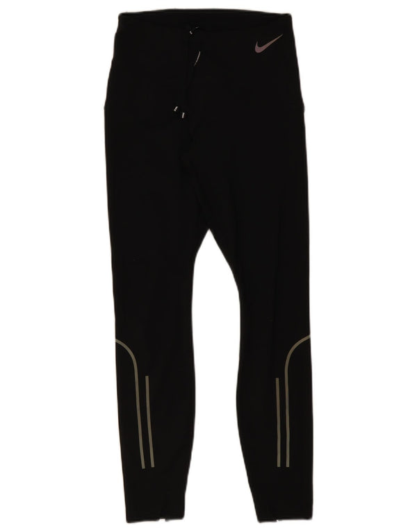 Nike Womens Dri Fit Leggings UK 8 Small Black Polyester