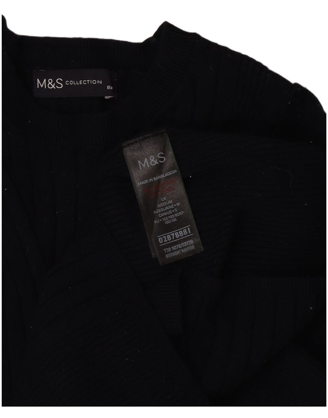 Marks & Spencer Womens Boat Neck Jumper Sweater UK 12 Medium Navy Blue