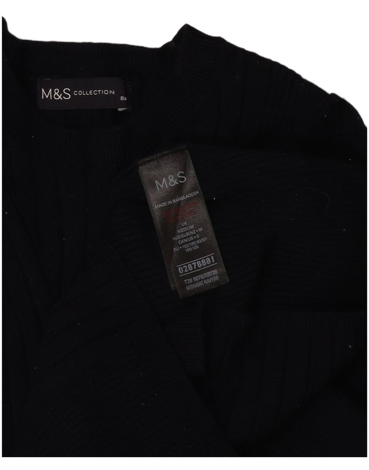 Marks & Spencer Womens Boat Neck Jumper Sweater UK 12 Medium Navy Blue