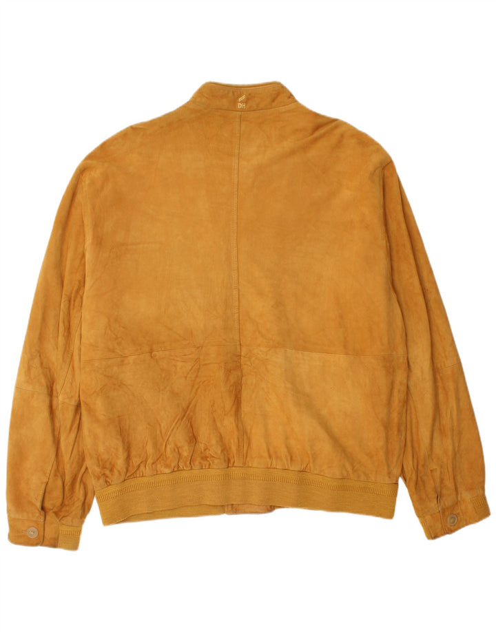Daniel Hechter Herre Ruskind Bomber Jacket IT 54 2XL Gult Læder