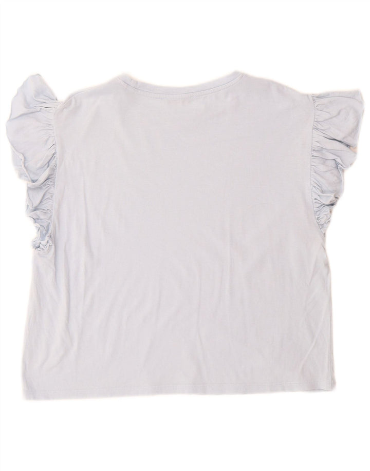 Zara Dame T-Shirt Top UK 14 Medium Blue
