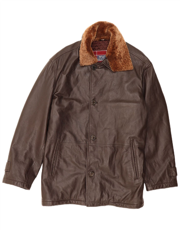 Giacca in pelle da uomo Martin Eden IT 50 Large in pelle marrone