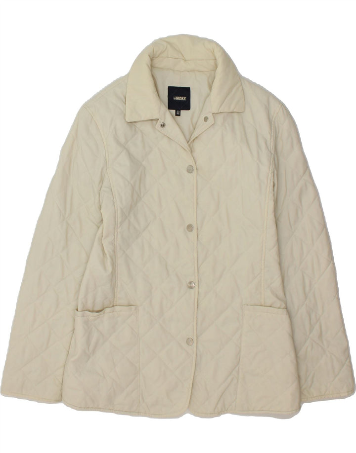 HUSKY Womens Quilted Jacket IT 46 Large White Vintage Husky and Second-Hand Husky from Messina Hembry 