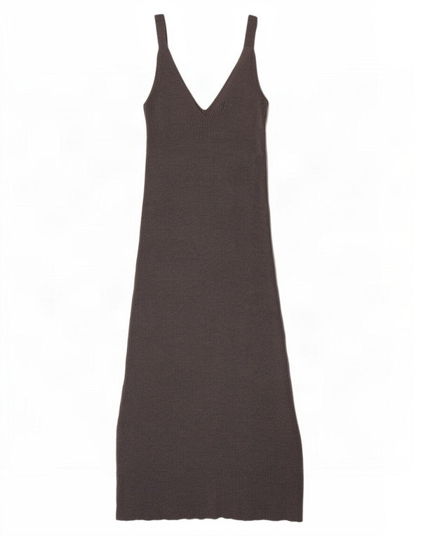 Zara Dame ærmeløs Maxi Dress UK 8 Small Grey Viscose
