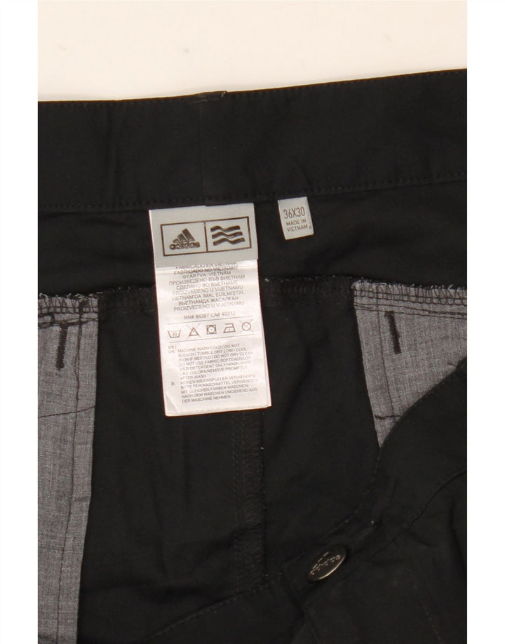 Adidas Mens Slim Chino Trousers W36 L30 Black Polyester