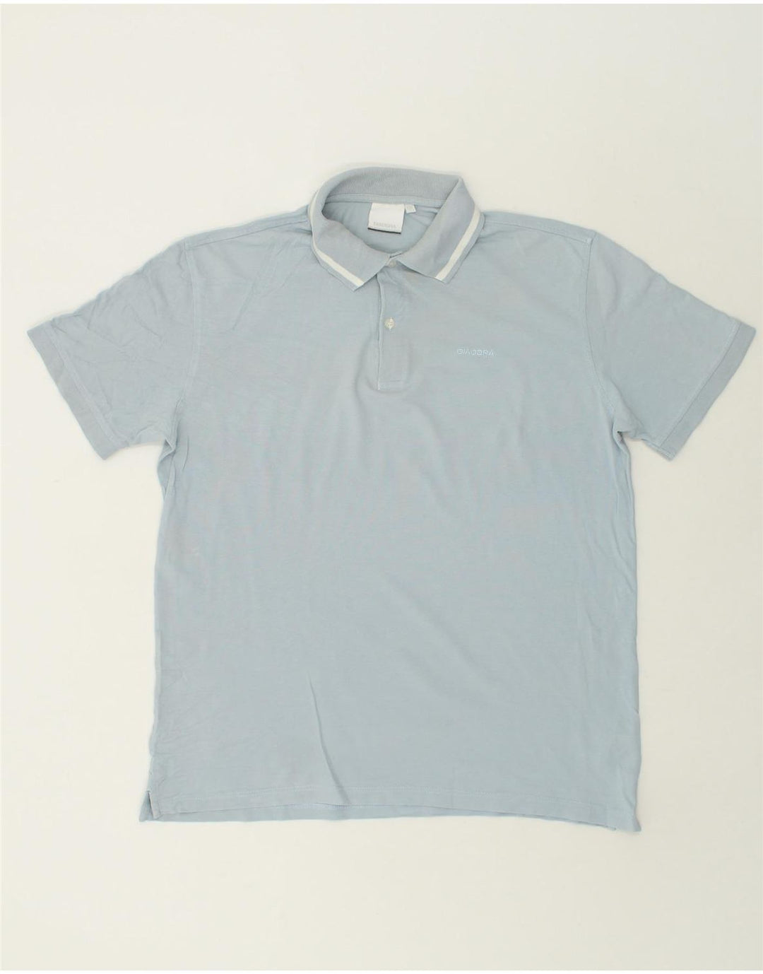 DIADORA Mens Polo Shirt 2XL Blue Cotton | Vintage Diadora | Thrift | Second-Hand Diadora | Used Clothing | Messina Hembry 
