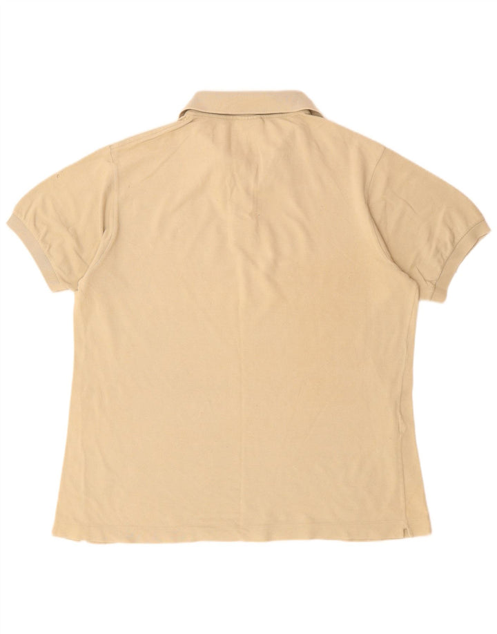 LACOSTE Mens Polo Shirt Size 5 Large Beige Cotton