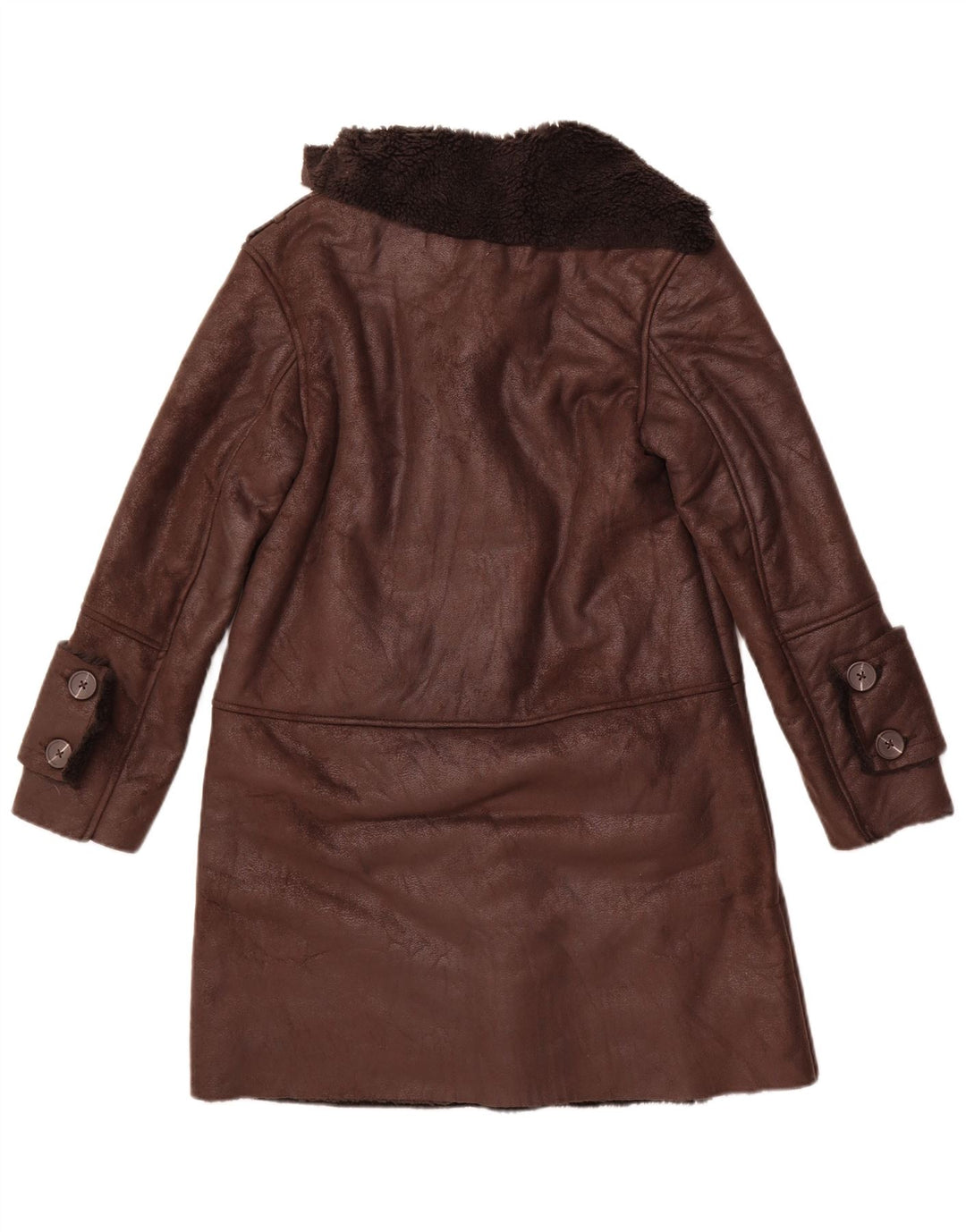 STRADIVARIUS Pardesiu Sherpa supradimensionat pentru femei UK 6 XS Poliester maro