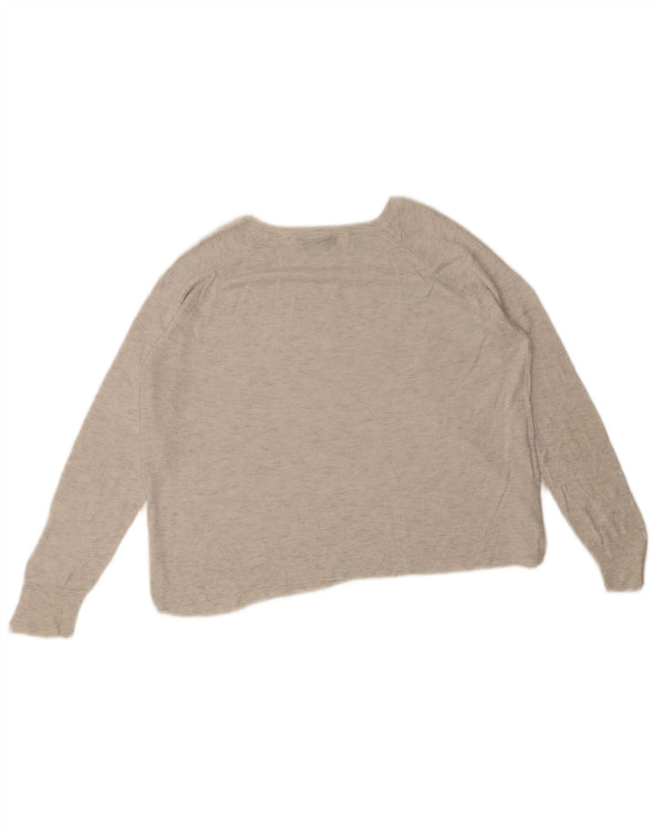 Zara Womens Boat Neck Jumper Sweater UK 14 Medium Grey
